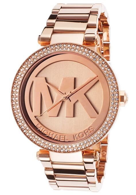 michael kors parker rose gold watch|rose gold mk watch women's.